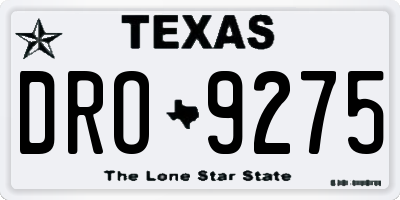TX license plate DRO9275