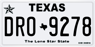 TX license plate DRO9278