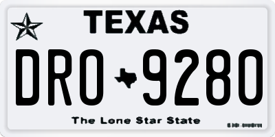 TX license plate DRO9280