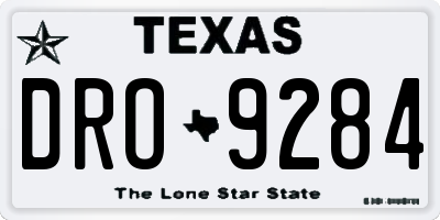 TX license plate DRO9284