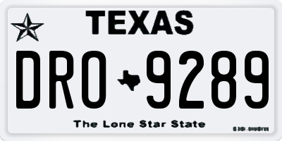 TX license plate DRO9289