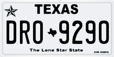 TX license plate DRO9290