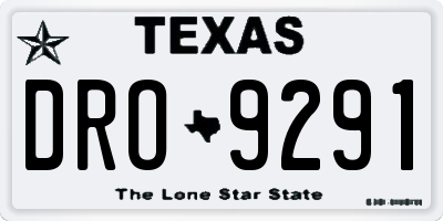 TX license plate DRO9291