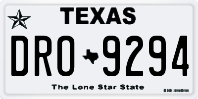 TX license plate DRO9294