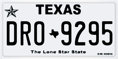 TX license plate DRO9295