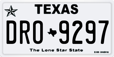 TX license plate DRO9297