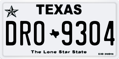 TX license plate DRO9304