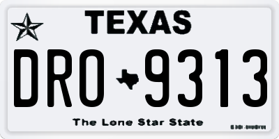 TX license plate DRO9313