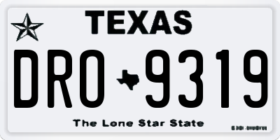 TX license plate DRO9319