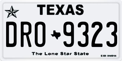 TX license plate DRO9323