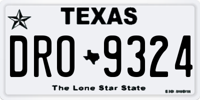 TX license plate DRO9324