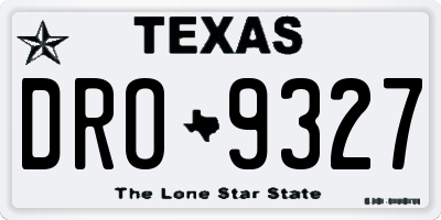 TX license plate DRO9327