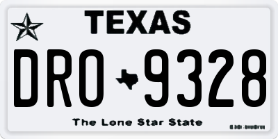 TX license plate DRO9328