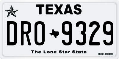 TX license plate DRO9329
