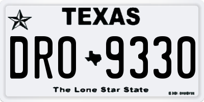 TX license plate DRO9330