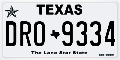 TX license plate DRO9334