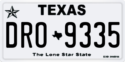 TX license plate DRO9335