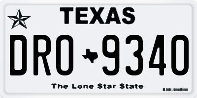 TX license plate DRO9340