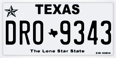 TX license plate DRO9343