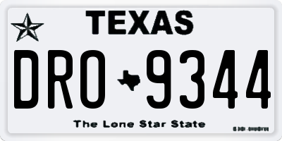 TX license plate DRO9344