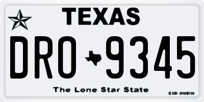 TX license plate DRO9345