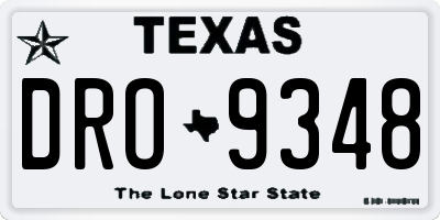 TX license plate DRO9348