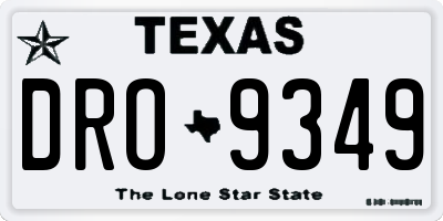 TX license plate DRO9349