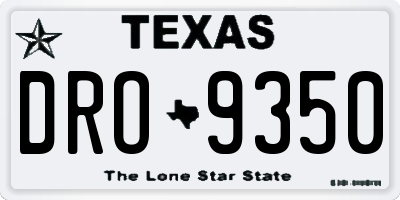 TX license plate DRO9350