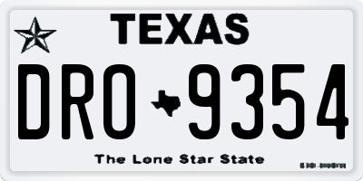 TX license plate DRO9354