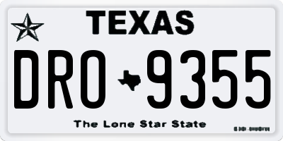 TX license plate DRO9355