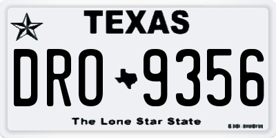 TX license plate DRO9356