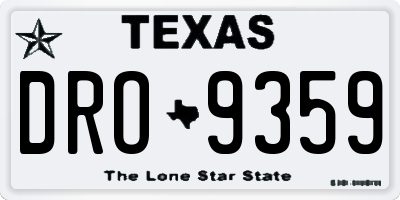 TX license plate DRO9359