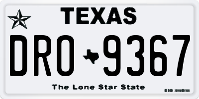 TX license plate DRO9367