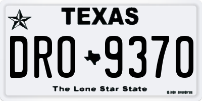 TX license plate DRO9370