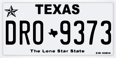 TX license plate DRO9373
