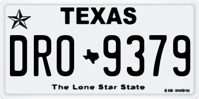 TX license plate DRO9379
