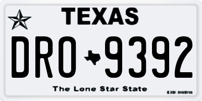 TX license plate DRO9392