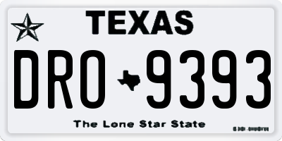 TX license plate DRO9393
