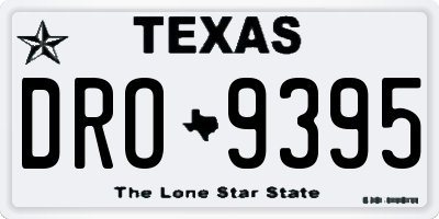 TX license plate DRO9395