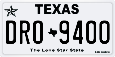 TX license plate DRO9400