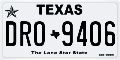 TX license plate DRO9406