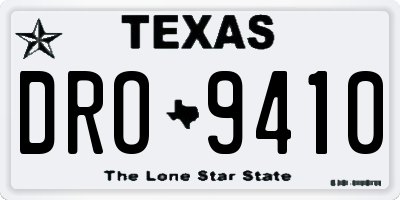 TX license plate DRO9410