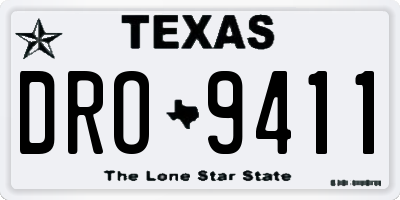 TX license plate DRO9411