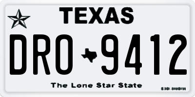 TX license plate DRO9412