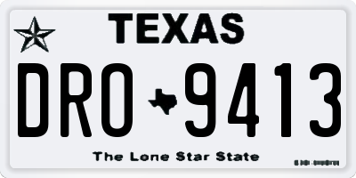 TX license plate DRO9413