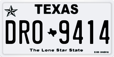 TX license plate DRO9414