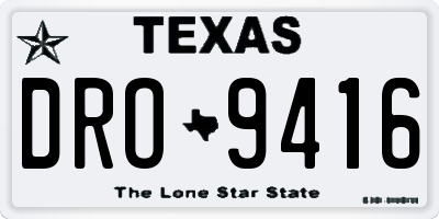 TX license plate DRO9416