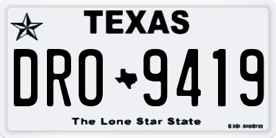 TX license plate DRO9419