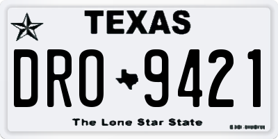 TX license plate DRO9421