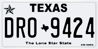 TX license plate DRO9424